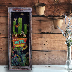 Cactus Motel- Small 11"x 28" Rectangle Artwork