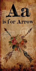 A is for Arrow  - 18" x 36" Large Rectangle Artwork