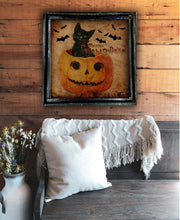 A Merry Halloween Cat - Square Framed Artwork