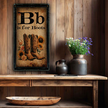 B is for Boots  - 18" x 36" Large Rectangle Artwork