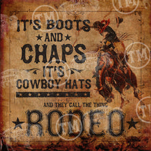 "They Call the Thing Rodeo" -Square Framed Artwork