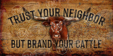 Brand Your Cattle - 18" x 36" Longhorn Rectangle Artwork Medium