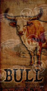 Bull - 18" x 36" Large Rectangle Artwork