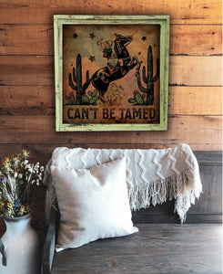 Can't be Tamed Cowgirl - Square Framed Artwork