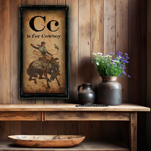 C is for Cowboy - 18" x 36" Large Rectangle Artwork