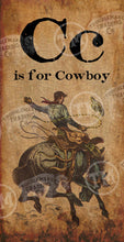 C is for Cowboy - 18" x 36" Large Rectangle Artwork