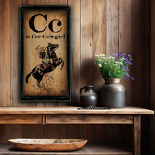 C is for Cowgirl - 18" x 36" Large Rectangle Artwork