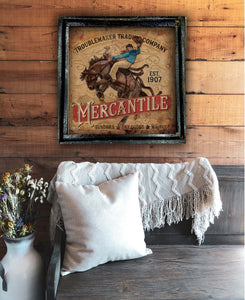 Cowboy Mercantile - Square Framed Artwork