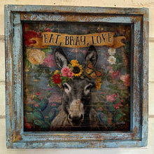 Eat, Bray, Love Donkey - 24" Square Canvas