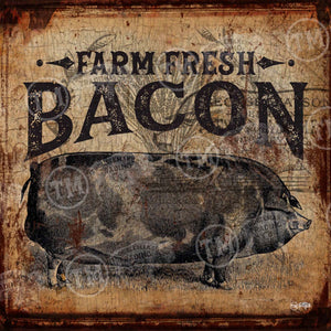 Farm Fresh Bacon - Square Framed Artwork