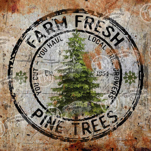 Farm Fresh Pine Trees - Circle Artwork