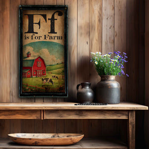 F is for Farm - 18" x 36" Large Rectangle Artwork