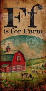 F is for Farm - 18" x 36" Large Rectangle Artwork