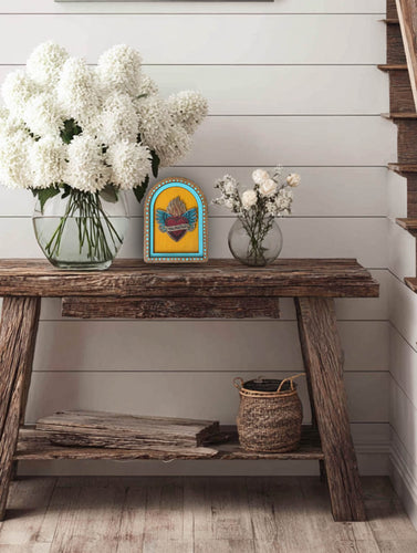 Follow Your Heart - 6x8 Stained Frame w/Yellow Background