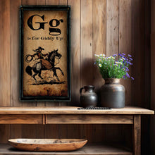 G is for Giddy Up - 18" x 36" Large Rectangle Artwork