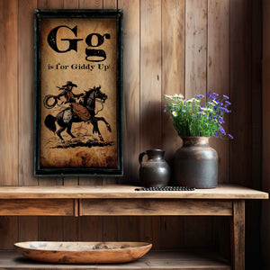 G is for Giddy Up - 18" x 36" Large Rectangle Artwork