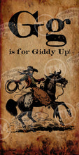 G is for Giddy Up - 18" x 36" Large Rectangle Artwork