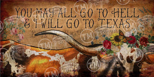 I Will Go to Texas - 18" x 36" Rectangle Artwork Large