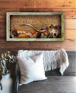 I Will Go to Texas - 18" x 36" Rectangle Artwork Large