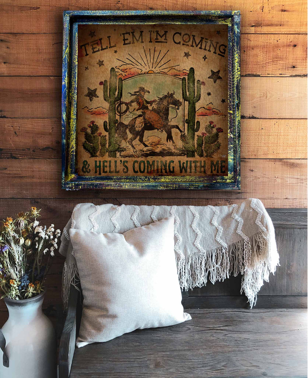 Hells Coming -Square Framed Artwork