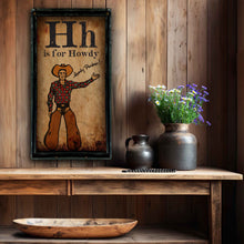 H is for Howdy - 18" x 36" Large Rectangle Artwork