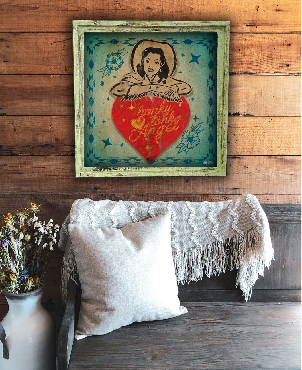 HonkyTonk Angel - Square Framed Artwork