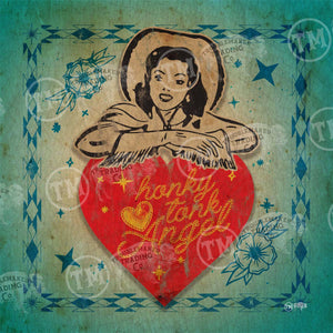 HonkyTonk Angel - Square Framed Artwork