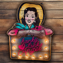 Honky Tonk Angle Lighted Sign - appx 22" x18" Lighted Artwork
