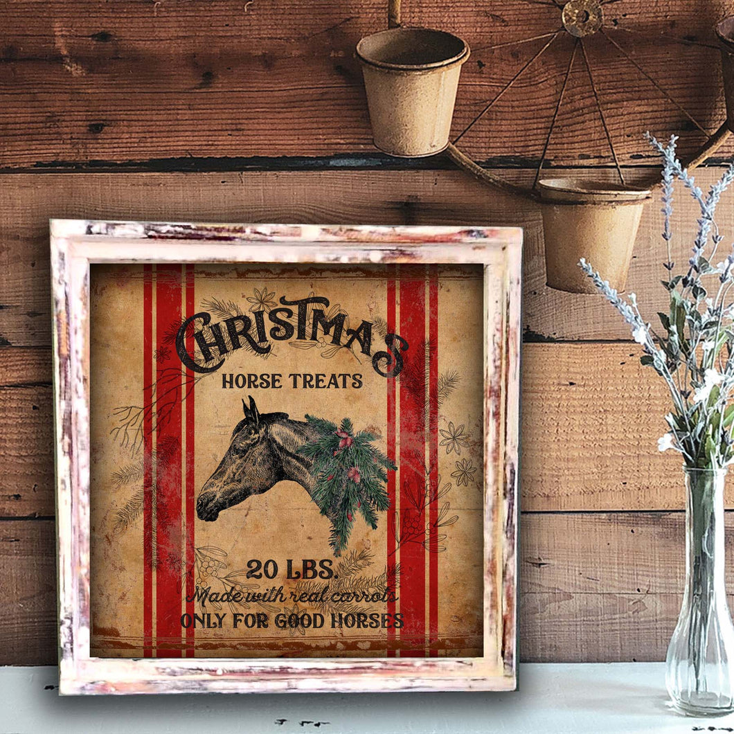 Christmas Horse Treats - Square Framed Artwork