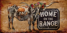 Longhorn with Home on the Range Sign - 18" x 36" Large Rectangle Artwork