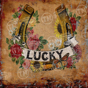 Lucky Horseshoe - Square Framed Artwork