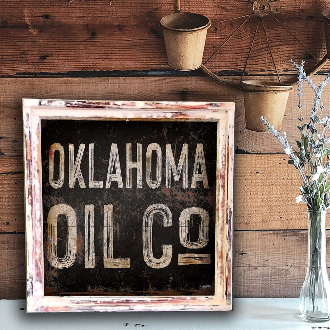 Oklahoma Oil Company Square Framed Canvas