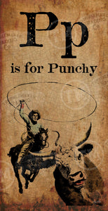 P is for Punchy - 18" x 36" Rectangle Artwork