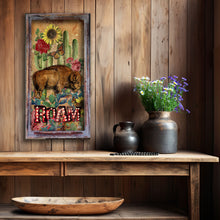 Buffalo and Cactus "Roam"- 15x31" Medium Rectangle Artwork