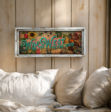"Wild as the West Texas Wind" Cowboy and Flowers - Small 11"x 28" Rectangle Artwork