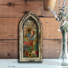 She Wears Trouble Like a Crown - 10" x 23" Arch Artwork