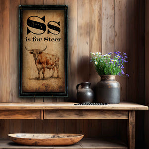 S is for Steer -  18" x 36" Rectangle Artwork