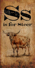 S is for Steer -  18" x 36" Rectangle Artwork