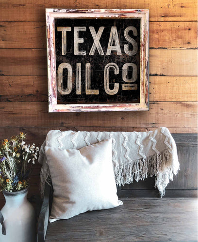 Texas Oil Company Square Framed Canvas