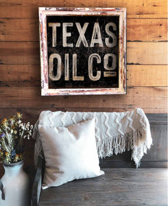 Texas Oil Company Square Framed Canvas