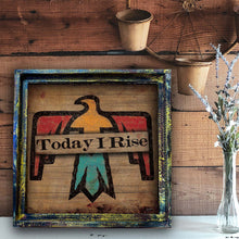 Today I Rise Thunderbird Distressed - Square Framed Artwork