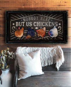 Us Chickens - 18" x 36" Large Rectangle Artwork