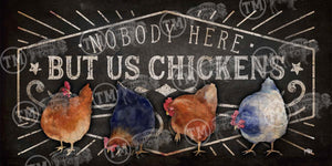 Us Chickens - 18" x 36" Large Rectangle Artwork