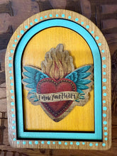 Follow Your Heart - 6x8 Stained Frame w/Yellow Background