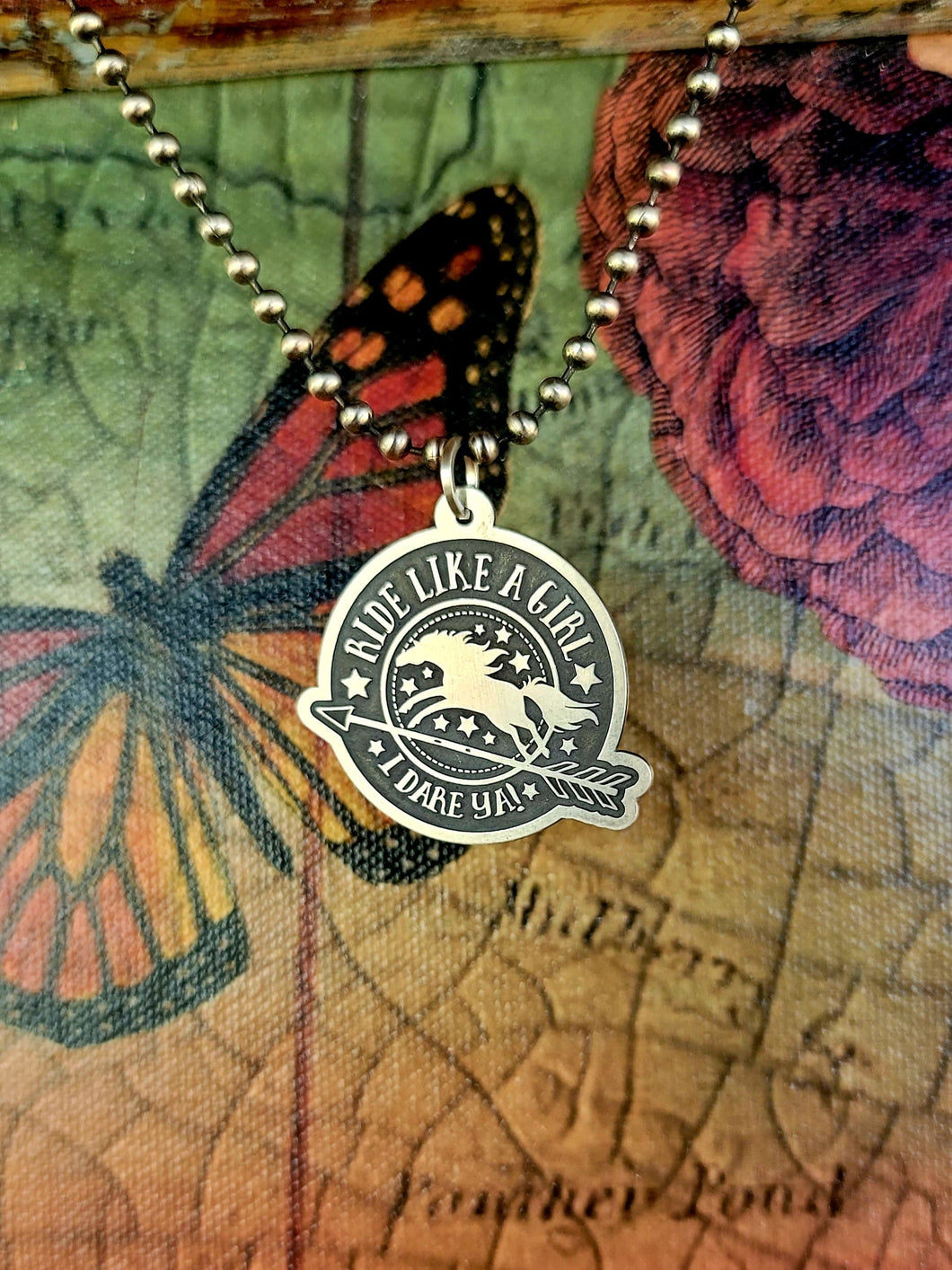 Ride Like a Girl - Sterling Silver Pendant