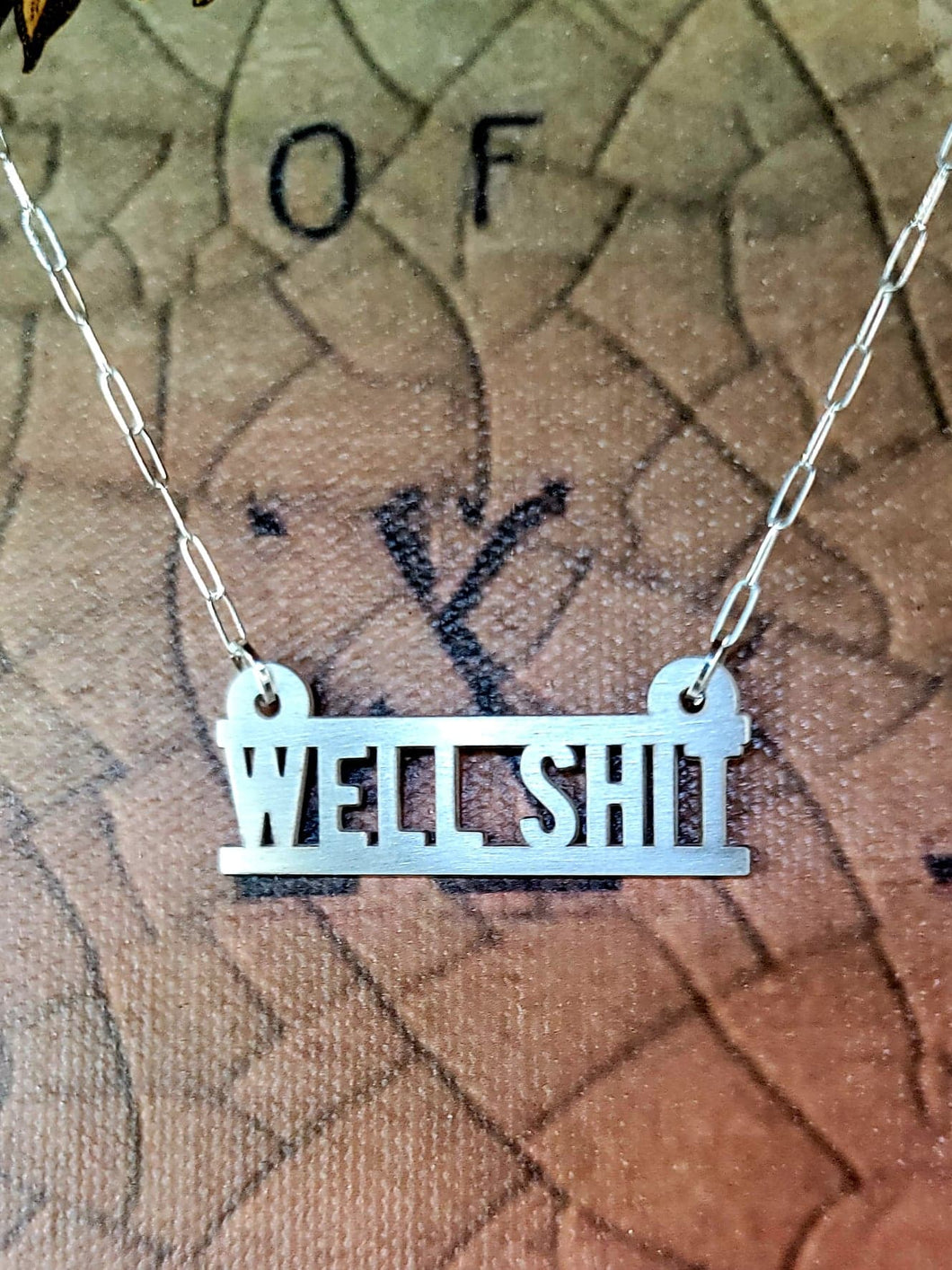 Well Shit Cutout - Sterling Silver Necklace