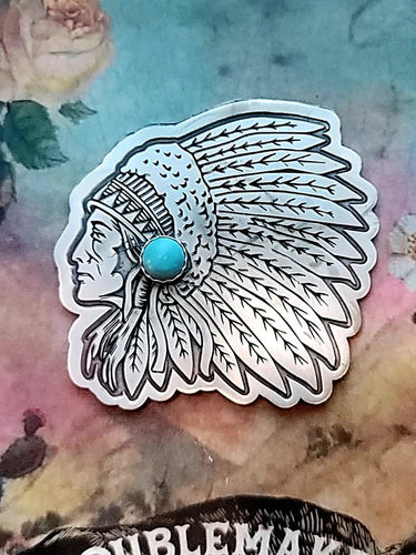 Large Indian Chief Hat Pin