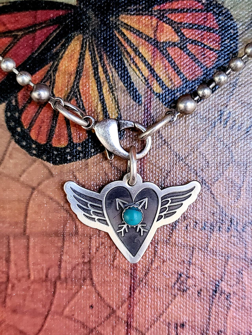 Heart with Wings - Sterling Silver Pendant Necklace