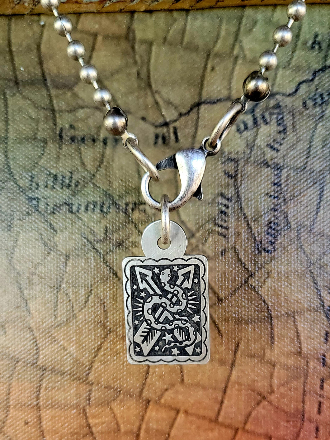 Snake and Arrows - Sterling Silver Pendant Necklace