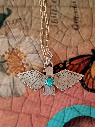 Sterling silver Thunderbird Necklace 1.5x .75